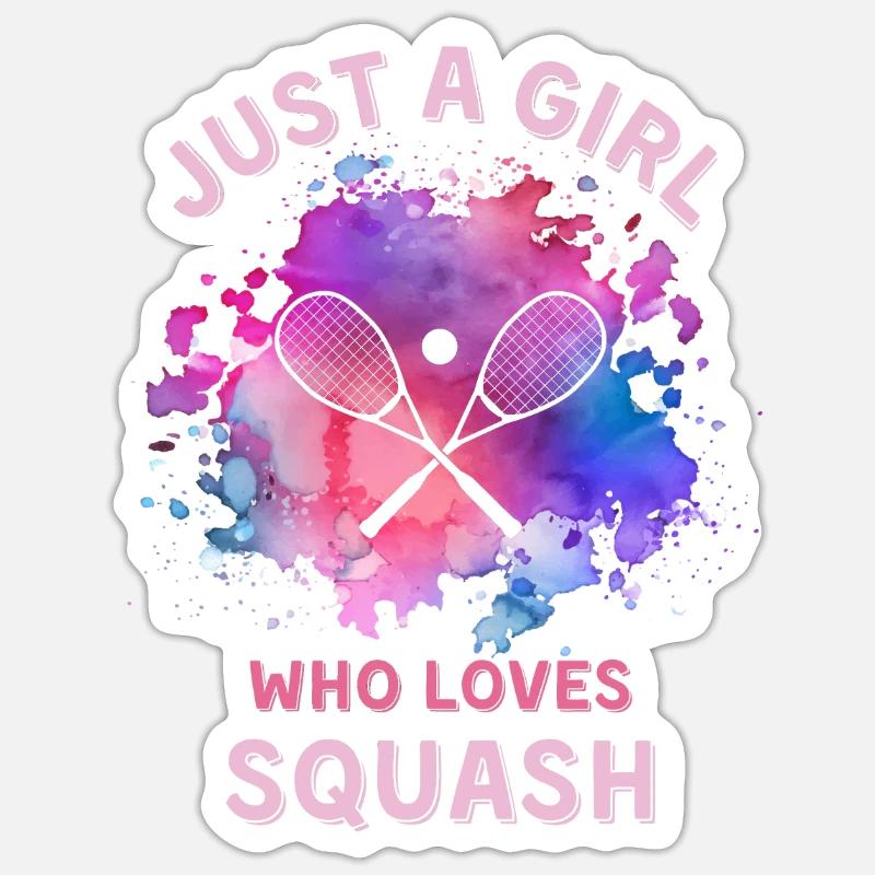 Frauen Squash Mädchen - Sticker Größe S (10 x 10 cm) - Mattweiß