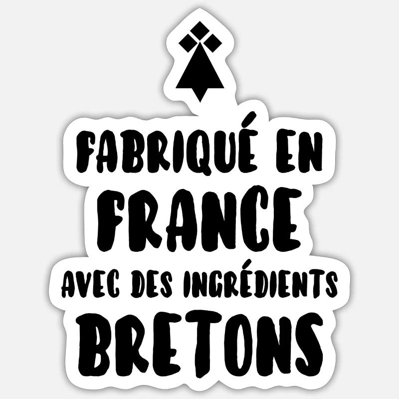 Breton - Sticker taille S (10 x 10 cm) - blanc mat