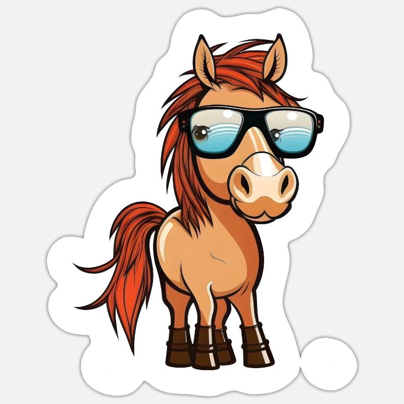 Cheval II - Sticker taille S (10 x 10 cm) - blanc mat