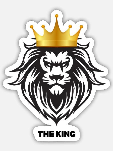 Löwenkopf - Sticker Größe S (10 x 10 cm) - Mattweiß