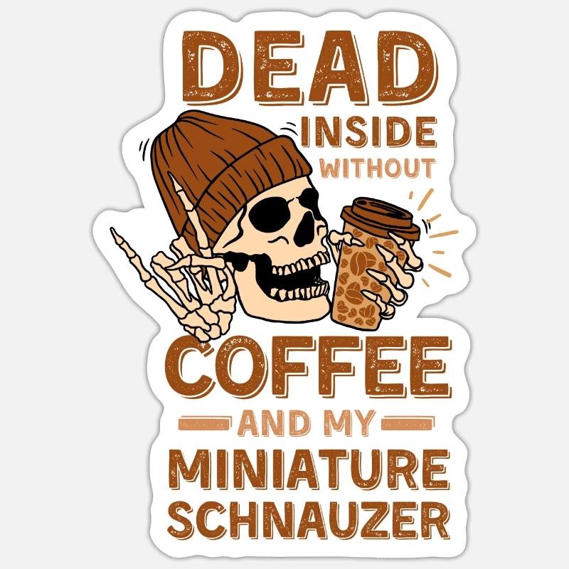 Coffee Miniature-schnauzer lover - Sticker size S (10 x 10 cm) - white matte