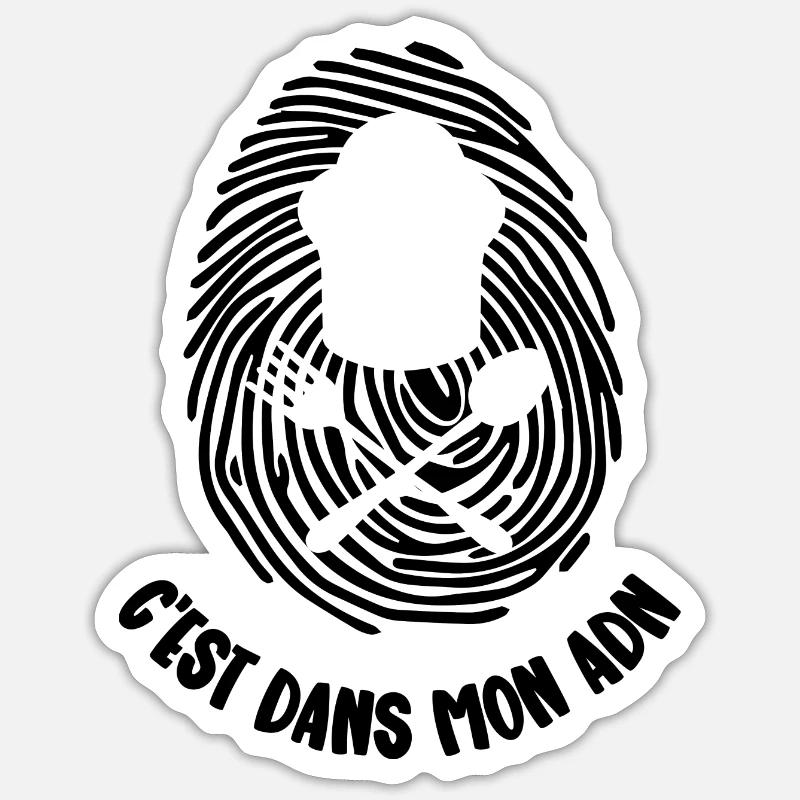 mon adn - Sticker taille S (10 x 10 cm) - blanc mat