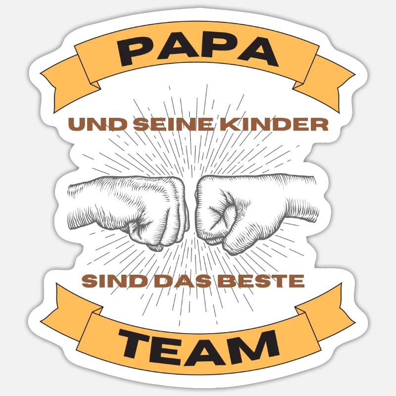 Papas Team - Sticker Größe S (10 x 10 cm) - Mattweiß