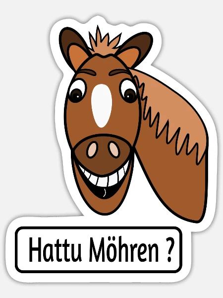 Hattu Möhren - Sticker Größe S (10 x 10 cm) - Mattweiß