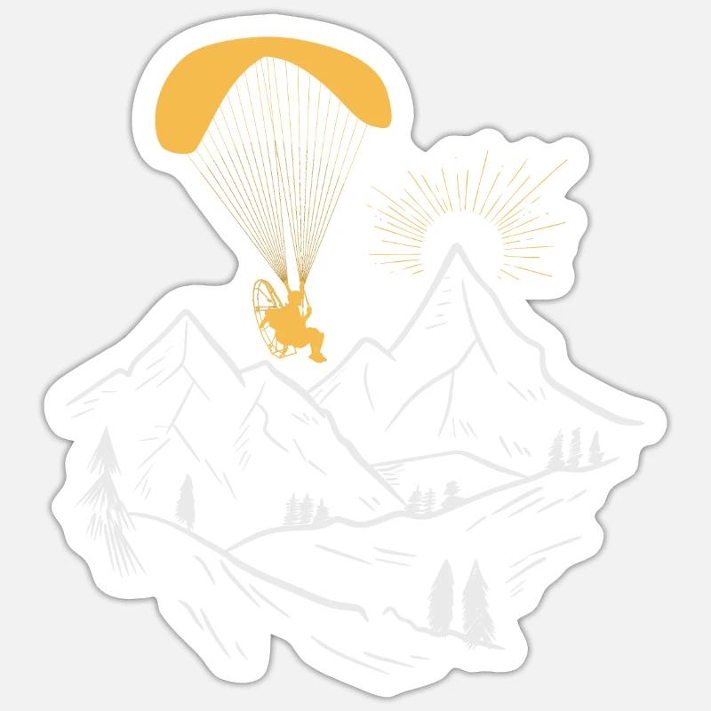 Paramoteur - Sticker taille S (10 x 10 cm) - blanc mat
