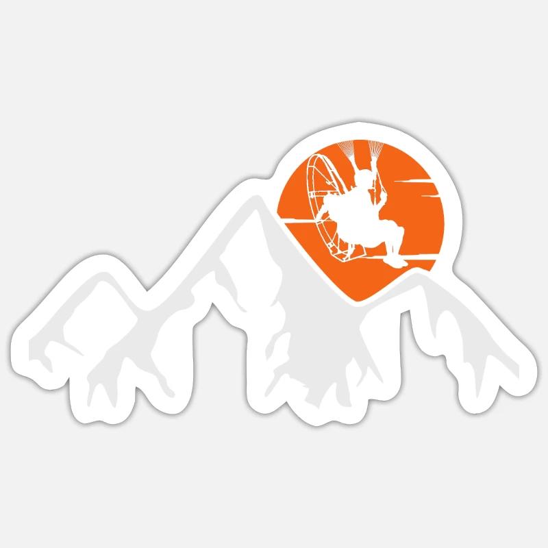Paramotoring - Sticker size S (10 x 10 cm) - white matte