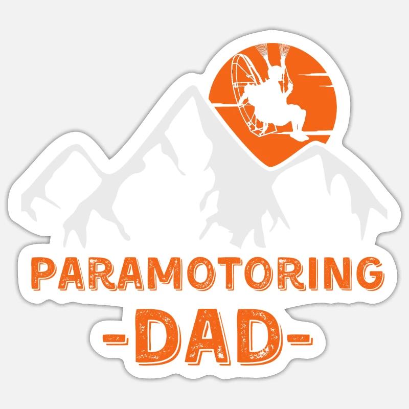 Paramotoring dad - Sticker size S (10 x 10 cm) - white matte