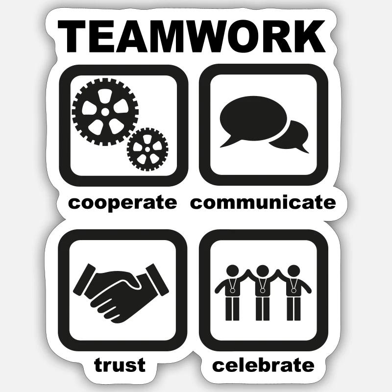 Teamwork Sticker Größe S (10 x 10 cm)