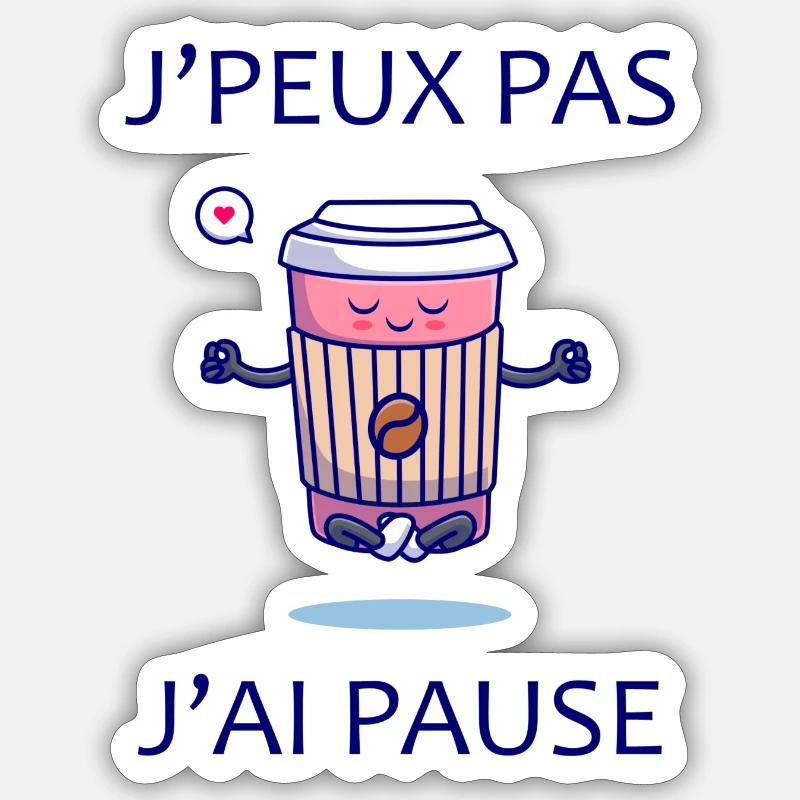 Pause Café Sticker taille S (10 x 10 cm)