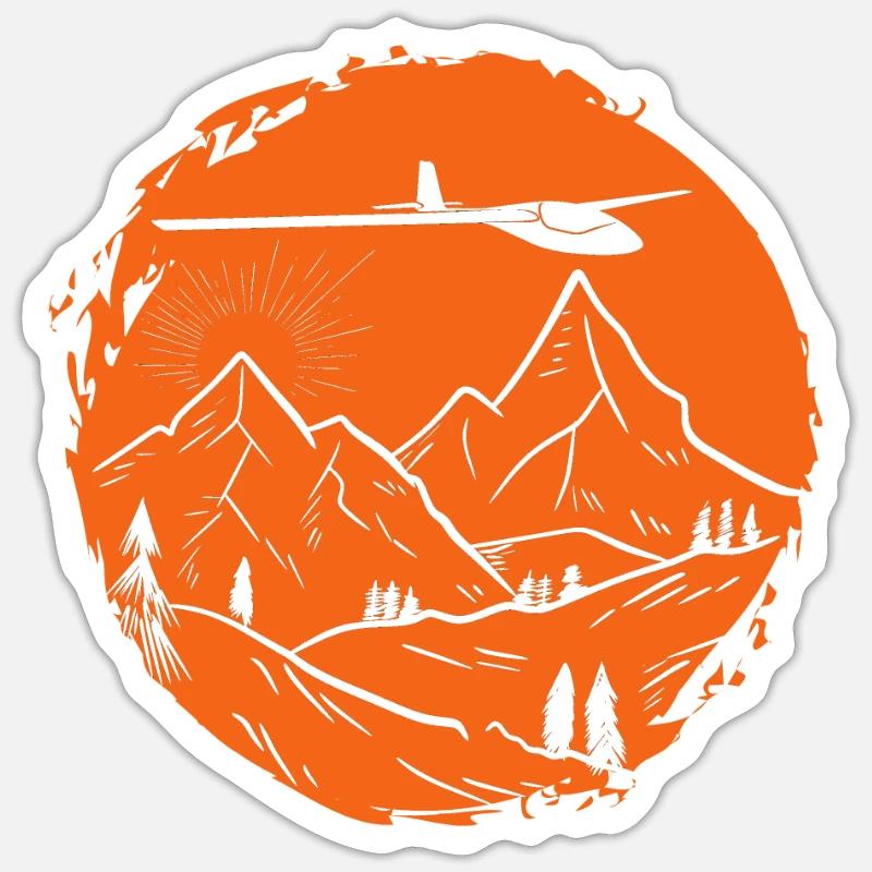 Planeur volant planeur - Sticker taille S (10 x 10 cm) - blanc mat