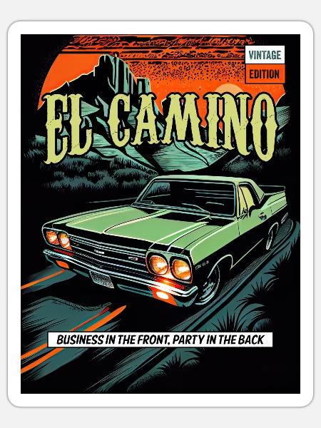 El Camino Vintage Comic - Sticker Größe S (10 x 10 cm) - Mattweiß