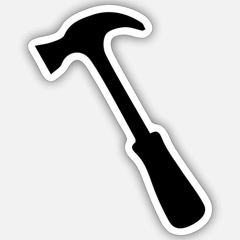 Hammer - Sticker size S (10 x 10 cm) - white matte