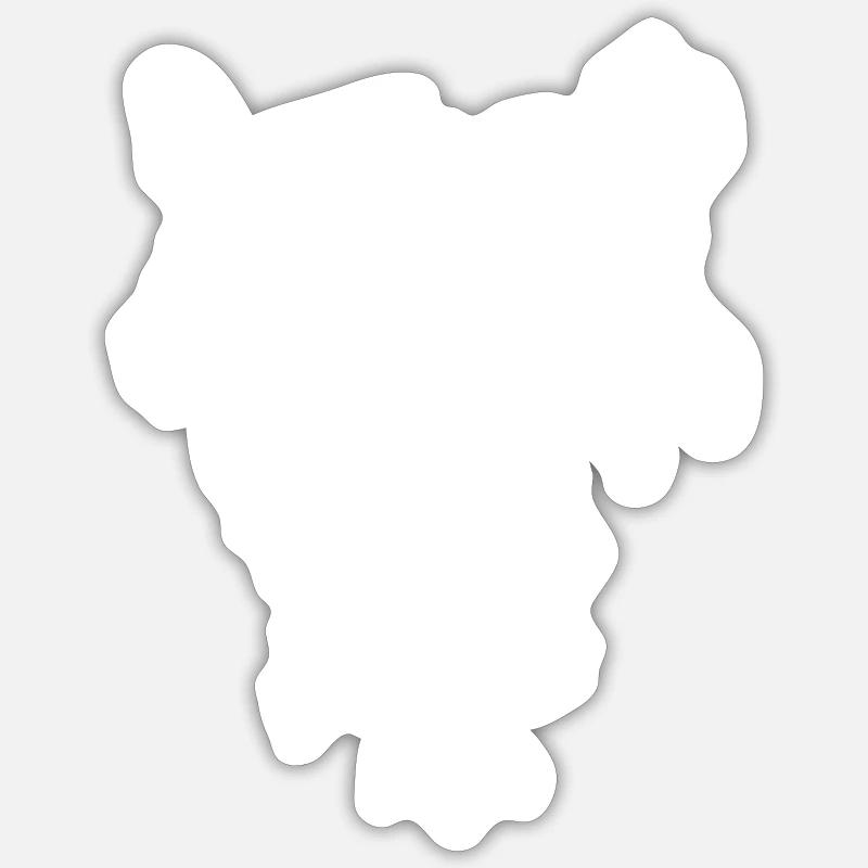 Tiegerkopf - Sticker Größe S (10 x 10 cm) - Mattweiß