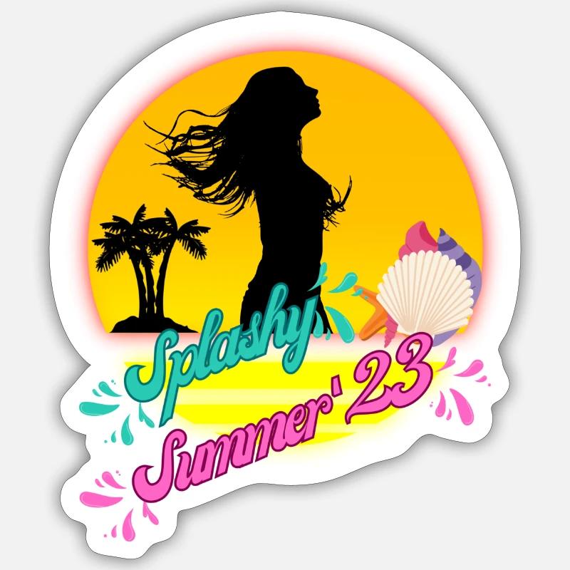 Été éclaboussant 2023 Sticker taille S (10 x 10 cm)