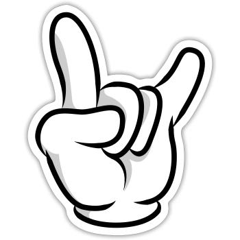 hand symbol - Sticker Größe S (10 x 10 cm) - Mattweiß - Vorne