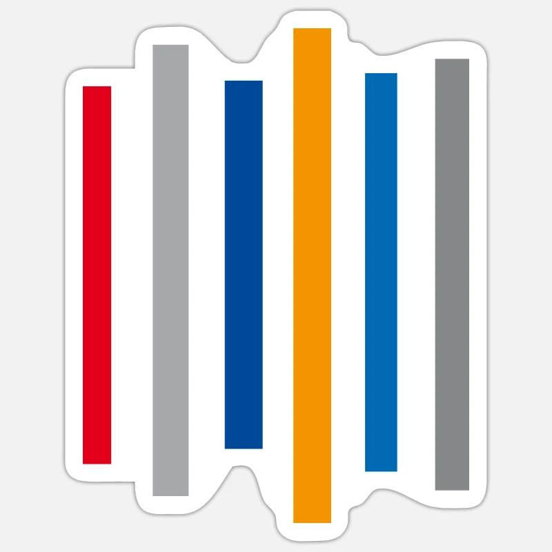 Couleurs Rayures Sticker taille S (10 x 10 cm)