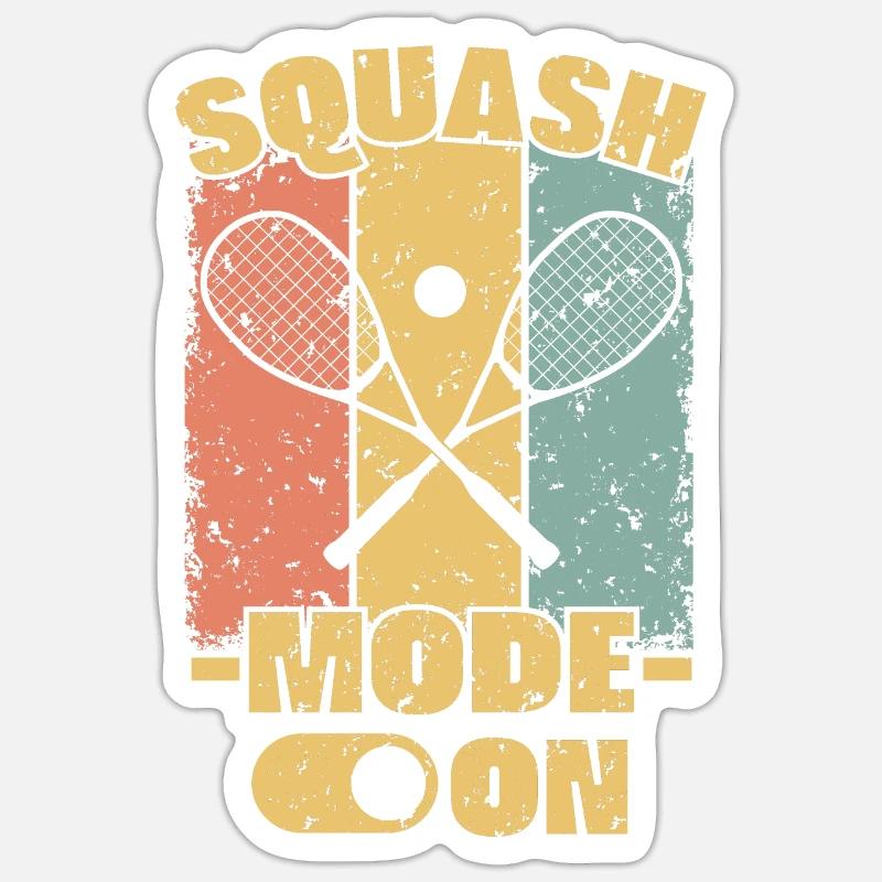 Squash rétro - Sticker taille S (10 x 10 cm) - blanc mat