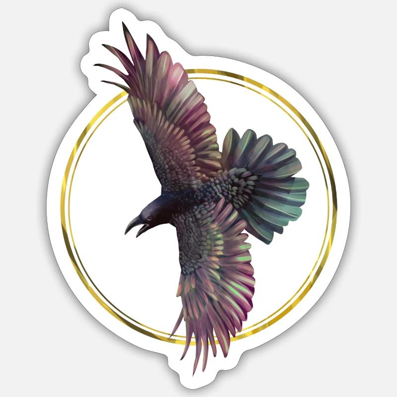 Crow - Sticker size S (10 x 10 cm) - white matte