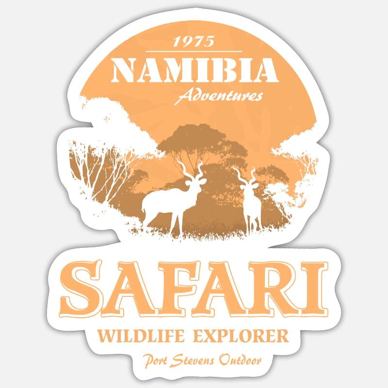 Namibia - Antilope - Sticker Größe S (10 x 10 cm) - Mattweiß