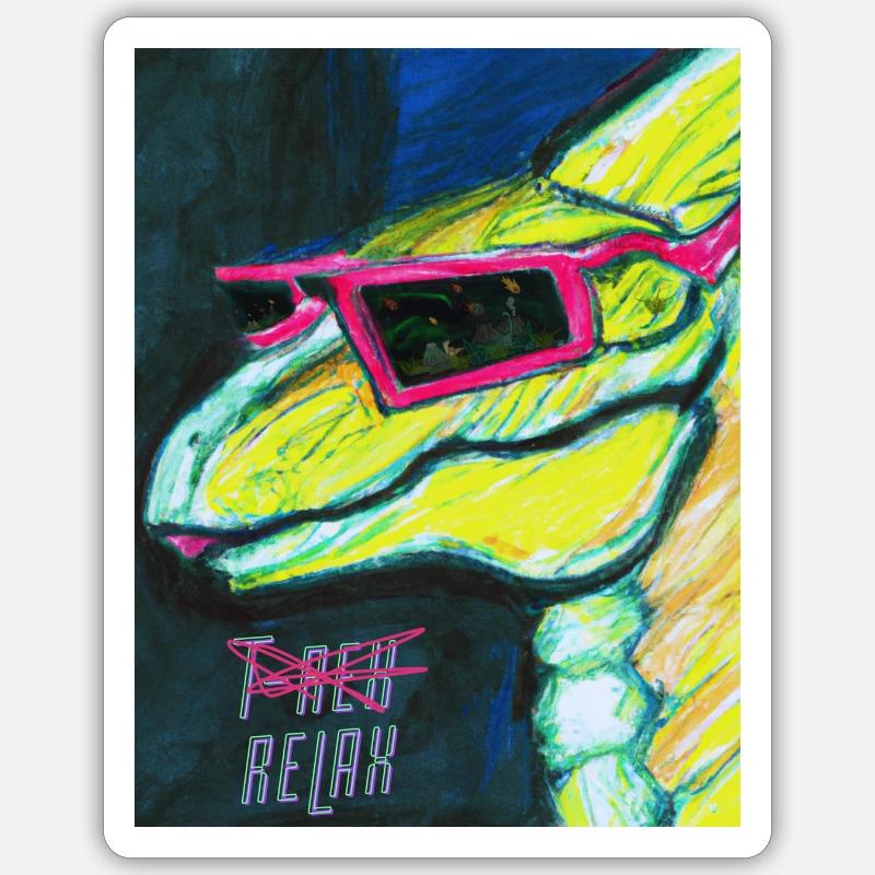 Futuristic Cyber Dinosaur - Sticker size S (10 x 10 cm) - white matte