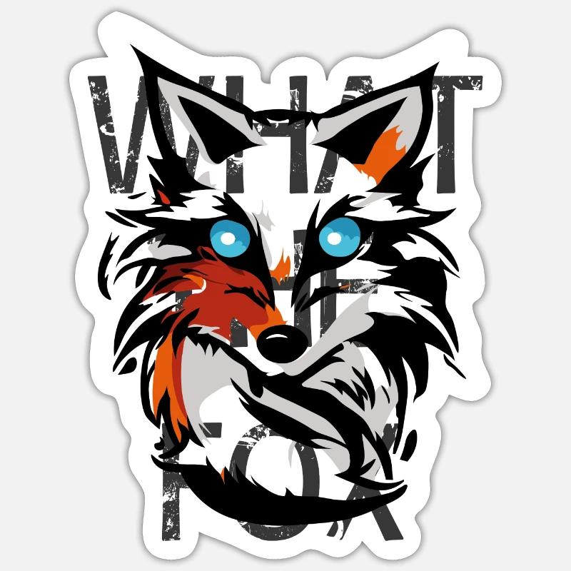 What the Fox - Sticker Größe S (10 x 10 cm) - Mattweiß