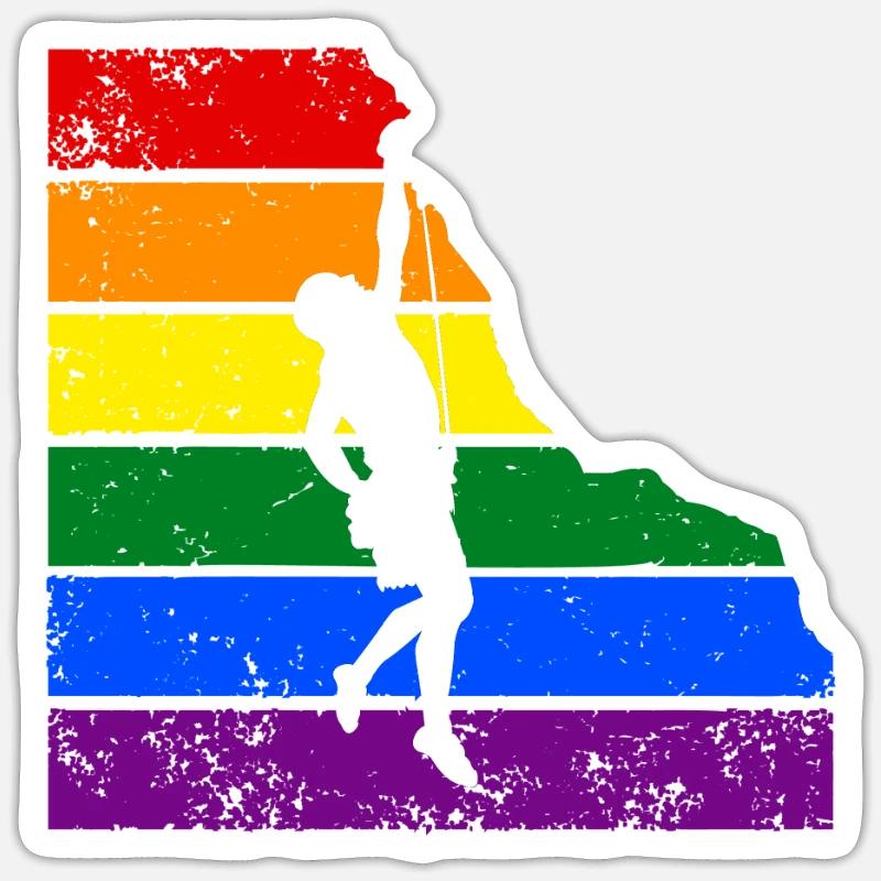 Klettern LGBTQ-Klettern - Sticker Größe S (10 x 10 cm) - Mattweiß