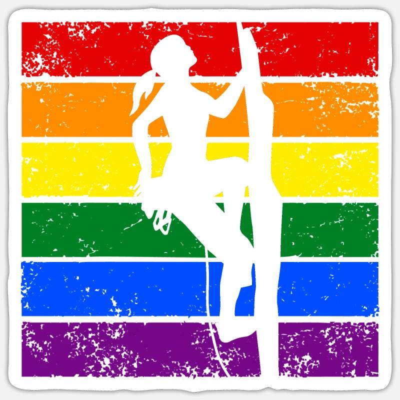 Climbing LGBTQ - Sticker size S (10 x 10 cm) - white matte