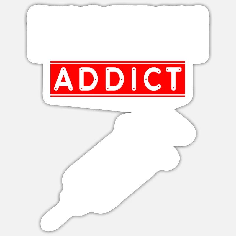 Logo d’un toxicomane à l’insuline - Sticker taille S (10 x 10 cm) - blanc mat