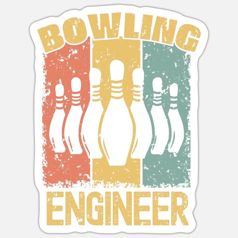 Bowling Engineer retro Sticker size S (10 x 10 cm)