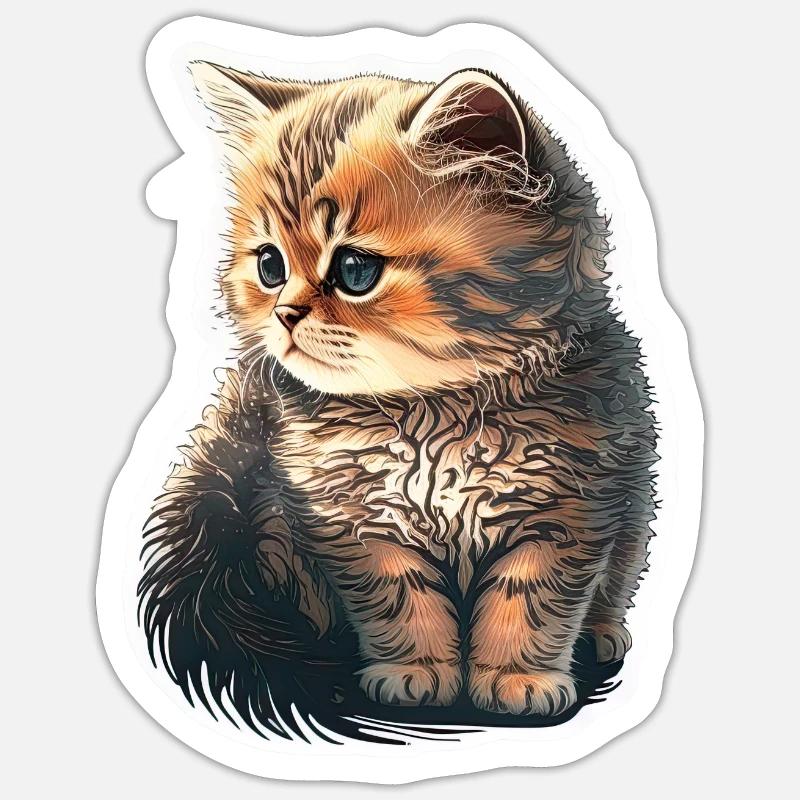 Cute Kitten - Sticker size S (10 x 10 cm) - white matte