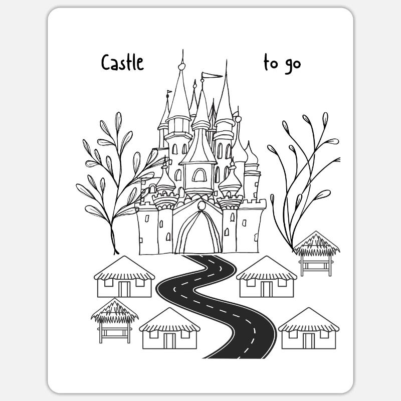Castle to go - Sticker size S (10 x 10 cm) - white matte
