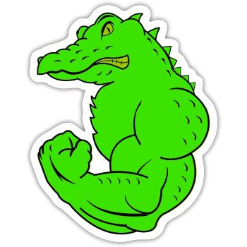 strong crocodile - Sticker Größe S (10 x 10 cm) - Mattweiß - Vorne