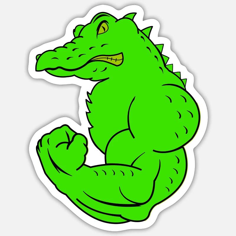 strong crocodile - Sticker Größe S (10 x 10 cm) - Mattweiß