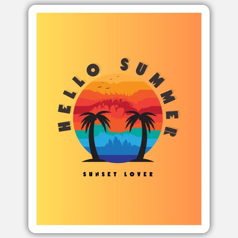 sunset lover Geschenkidee - Sticker Größe S (10 x 10 cm) - Mattweiß