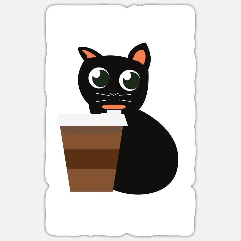 Kaffeeliebhaber Kaffeegeschenke - Sticker Größe S (10 x 10 cm) - Mattweiß