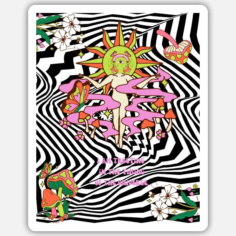 Trip psychédélique Sticker taille S (10 x 10 cm)