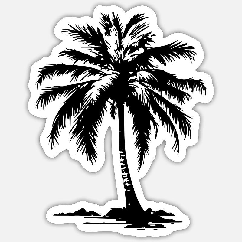 Symbole de Palm Island - Sticker taille S (10 x 10 cm) - blanc mat