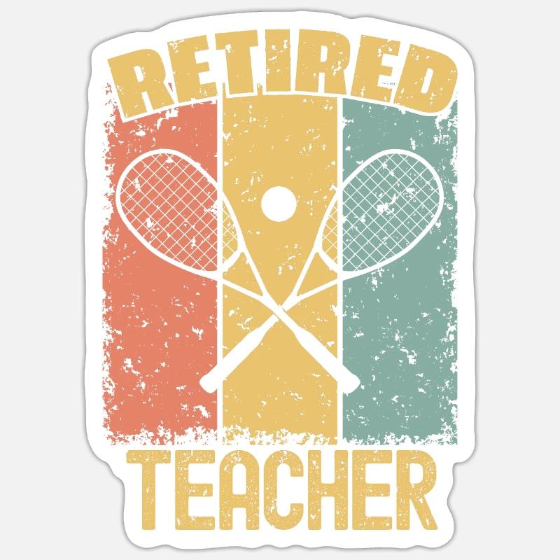 Squash retired teacher - Sticker size S (10 x 10 cm) - white matte
