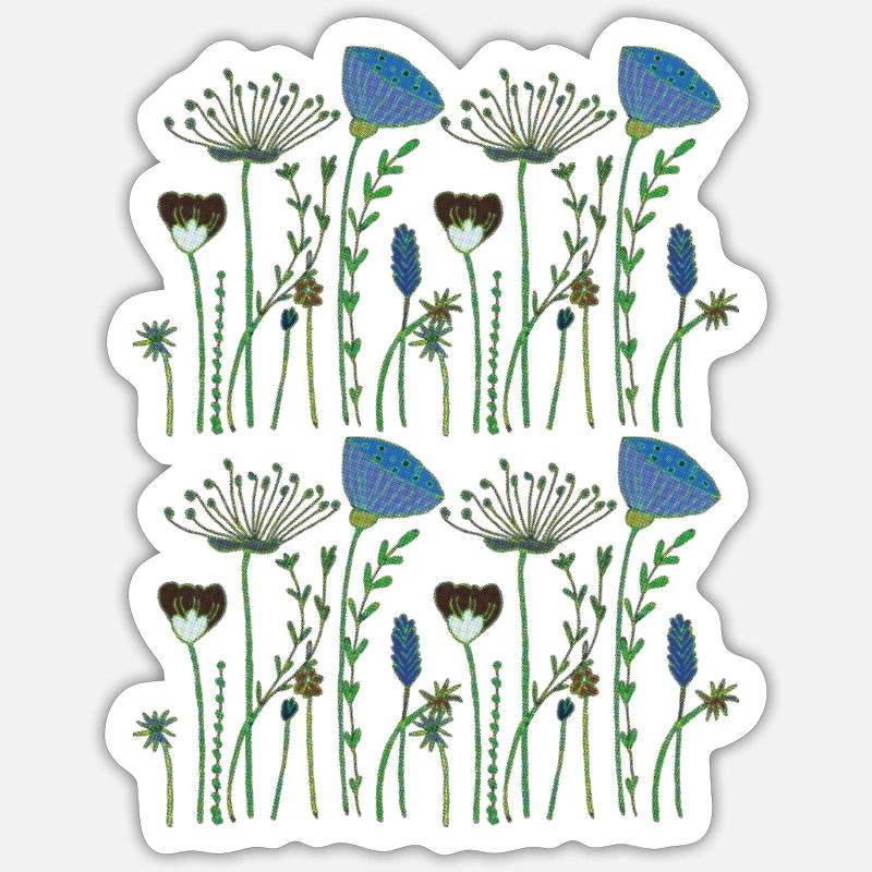 trockenblumen - Sticker Größe S (10 x 10 cm) - Mattweiß