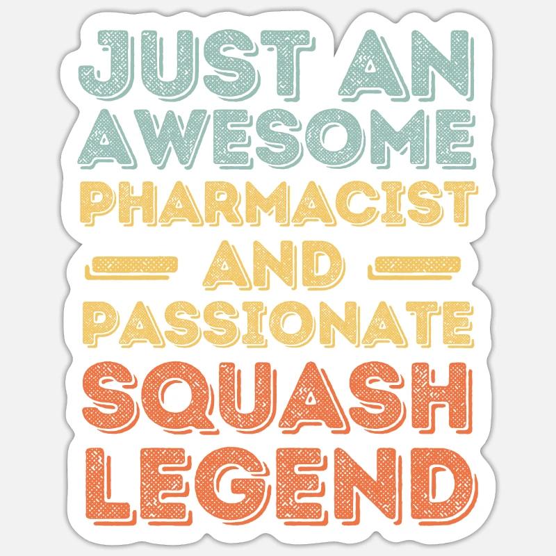 Pharmacist Squash legend retro Sticker size S (10 x 10 cm)