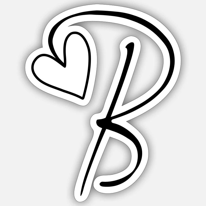 Letter B Letter B Calligraphy Sticker size S (10 x 10 cm)