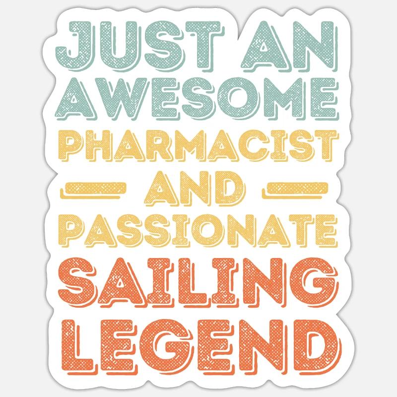Pharmacist Sailing legend retro - Sticker size S (10 x 10 cm) - white matte