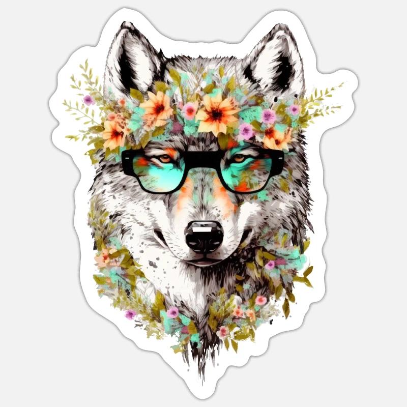 Cool Wolf Sticker size S (10 x 10 cm)