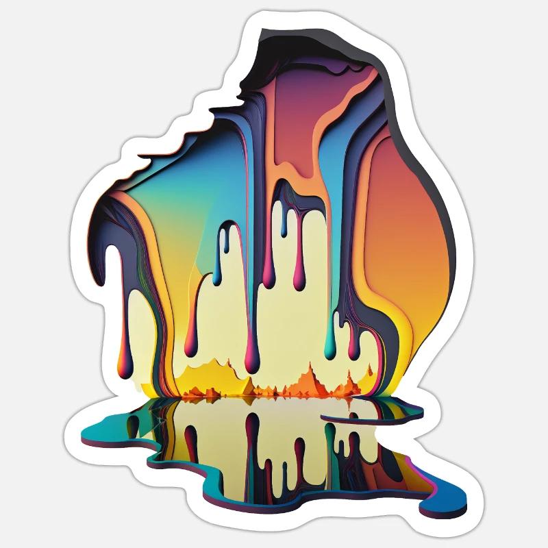 DRIPPY - Sticker Größe S (10 x 10 cm) - Mattweiß
