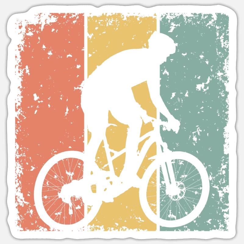 Vélo rétro - Sticker taille S (10 x 10 cm) - blanc mat
