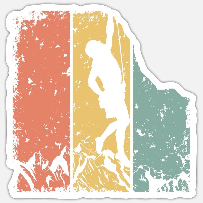 Climbing retro - Sticker size S (10 x 10 cm) - white matte