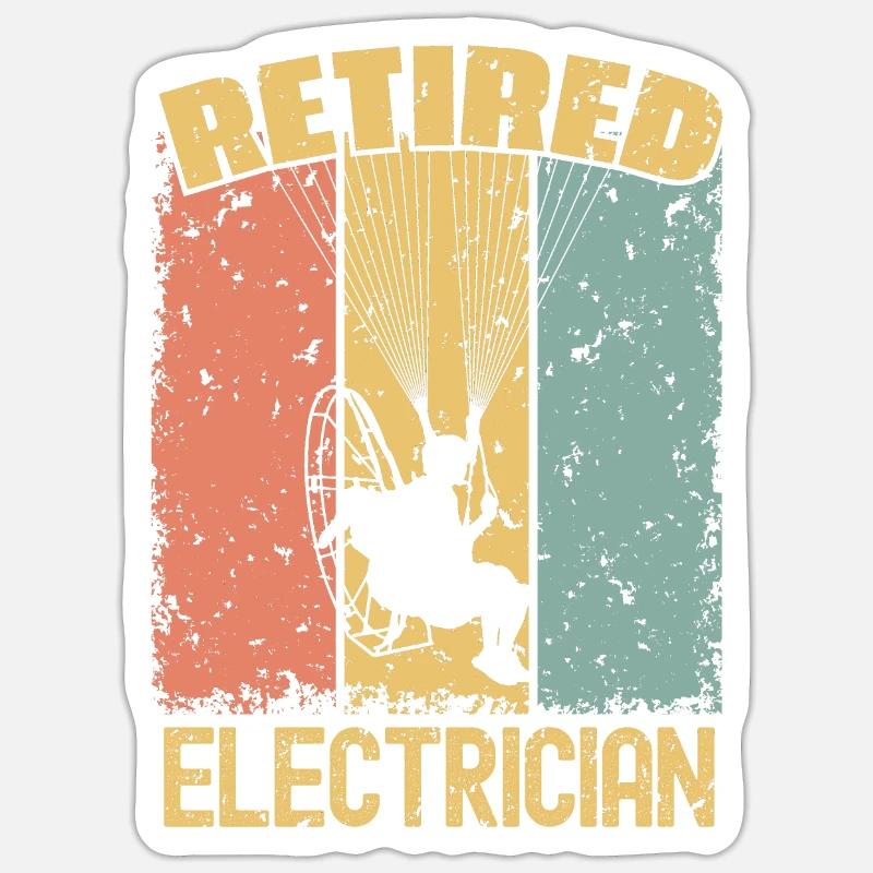 Paramotor retired electrician Sticker size S (10 x 10 cm)