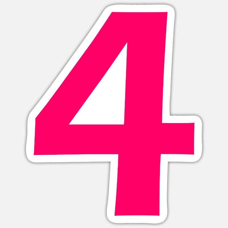 4 - Sticker Größe S (10 x 10 cm) - Mattweiß