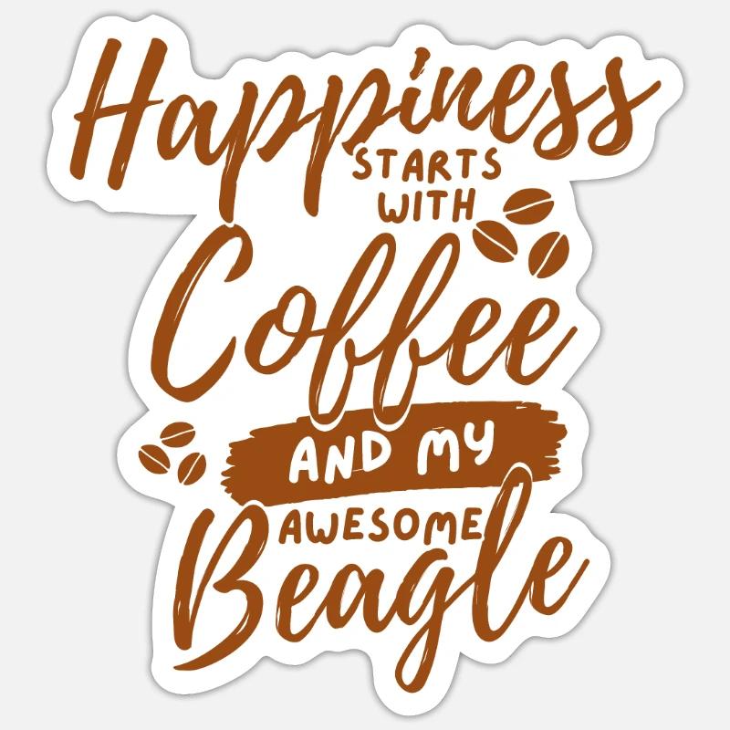 Coffee Beagle lover Sticker size S (10 x 10 cm)