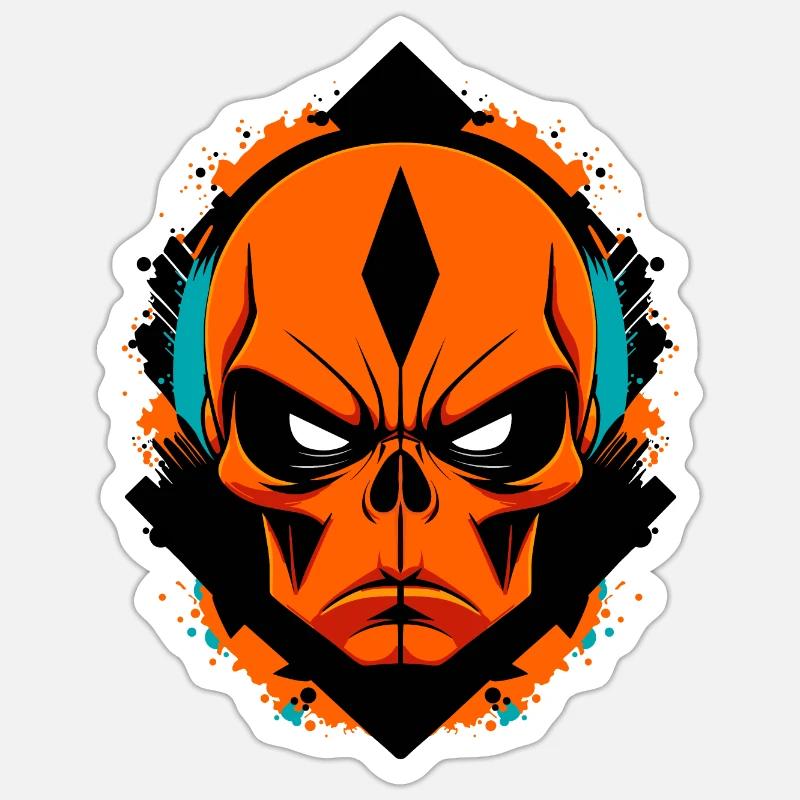 Alien Skull - Sticker size S (10 x 10 cm) - white matte
